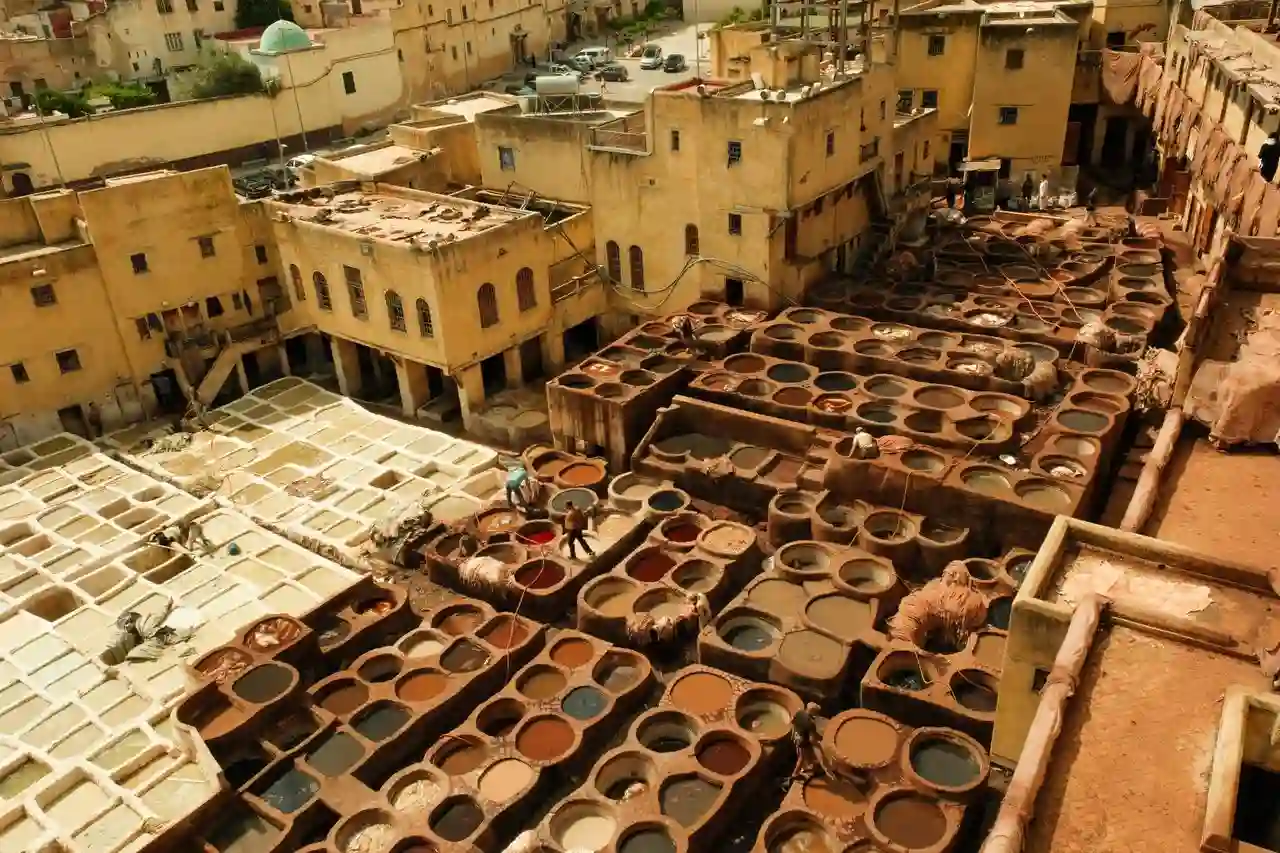 View of Fes tanneries; Fes is the first overnight stop on this four-day Morocco route