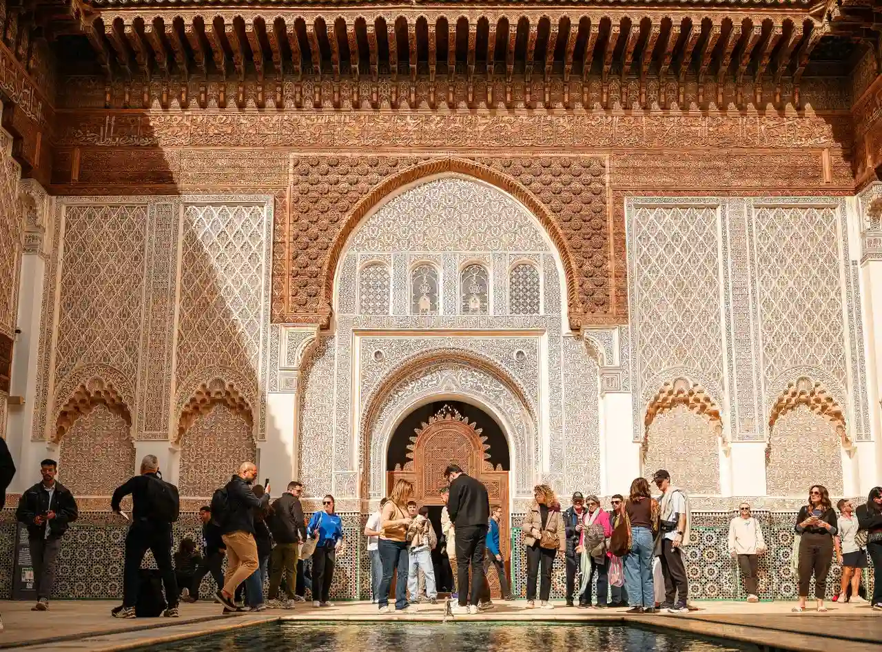 Ben Youssef Madrasa courtyard in Marrakech